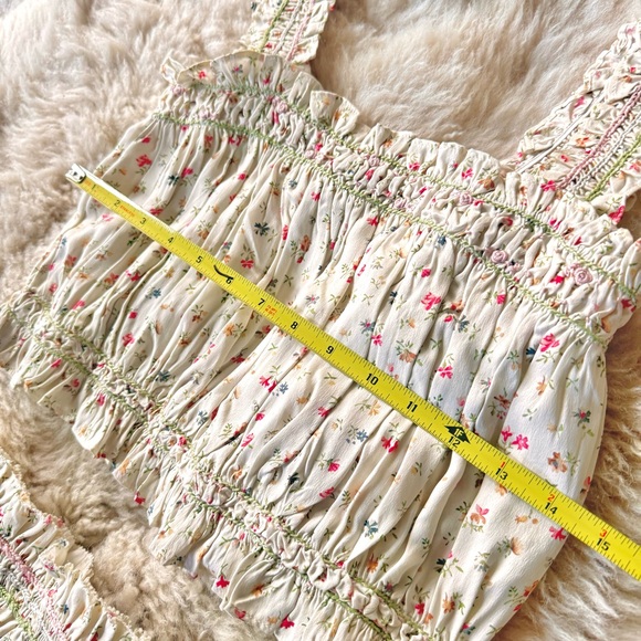 ✨🪷🍧DÔEN ‘Elle & Dew’ Silk Cottage Breeze Floral Embroidered Loungewear Set XS✨ - Picture 11 of 17